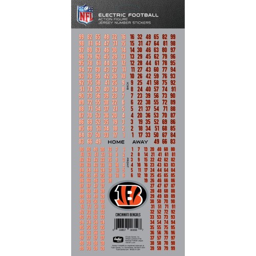 Cincinnati Bengals NFL Deluxe Jersey Number Set