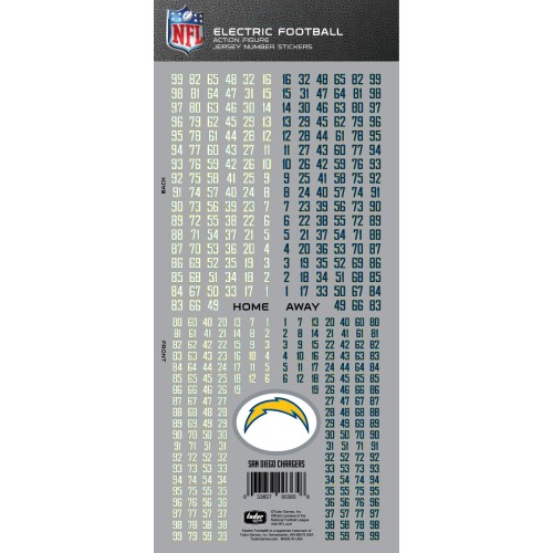 Los Angeles Chargers NFL Deluxe Jersey Number Set