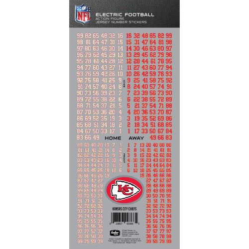 Kansas City Chiefs NFL Deluxe Jersey Number Set