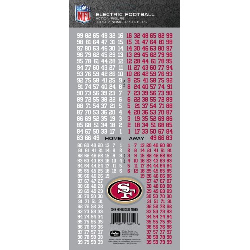 San Francisco 49ers NFL Deluxe Jersey Number Set