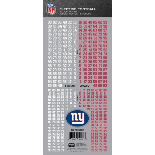 New York Giants NFL Deluxe Jersey Number Set