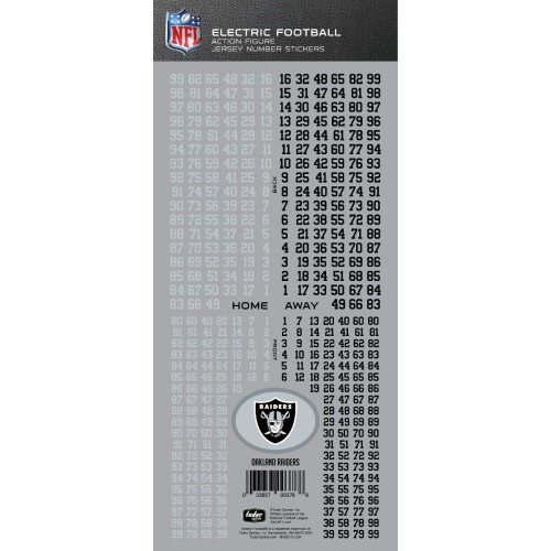 Las Vegas Raiders NFL Deluxe Jersey Number Set