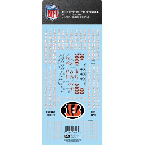 Cincinnati Bengals Dark Uniform NFL Water Slide Decal Set