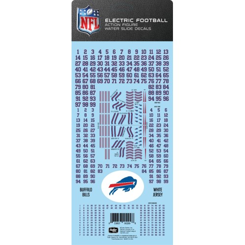 Buffalo Bills White Uniform NFL Water Slide Decal Set