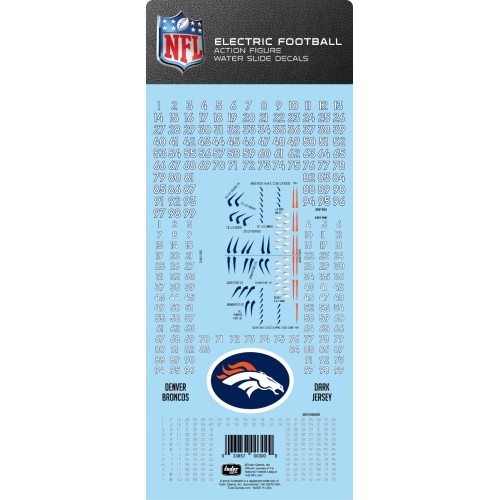 Denver Broncos Dark Uniform NFL Water Slide Decal Set