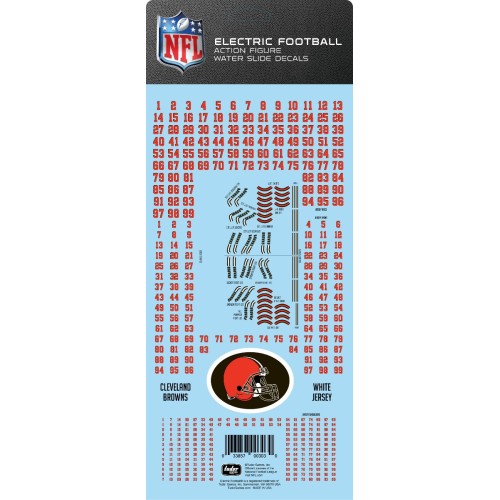 Cleveland Browns White Uniform NFL Water Slide Decal Set