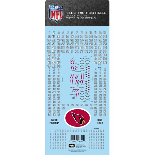 Arizona Cardinals Dark Uniform NFL Water Slide Decal Set