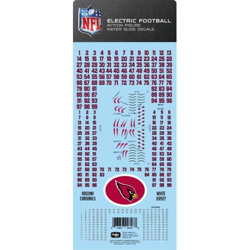 Arizona Cardinals White Uniform NFL Water Slide Decal Set