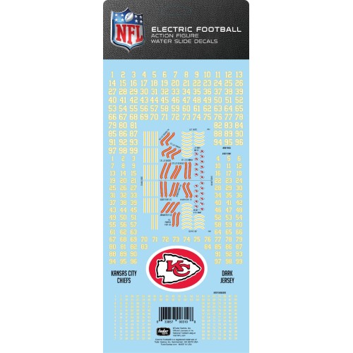 Kansas City Chiefs Dark Uniform NFL Water Slide Decal Set