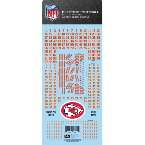 Kansas City Chiefs White Uniform NFL Water Slide Decal Set