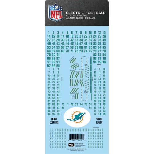 Miami Dolphins White Uniform NFL Water Slide Decal Set