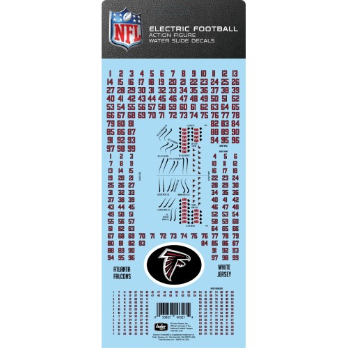 Atlanta Falcons White Uniform NFL Water Slide Decal Set