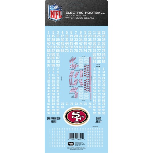 San Francisco 49ers Dark Uniform NFL Water Slide Decal Set