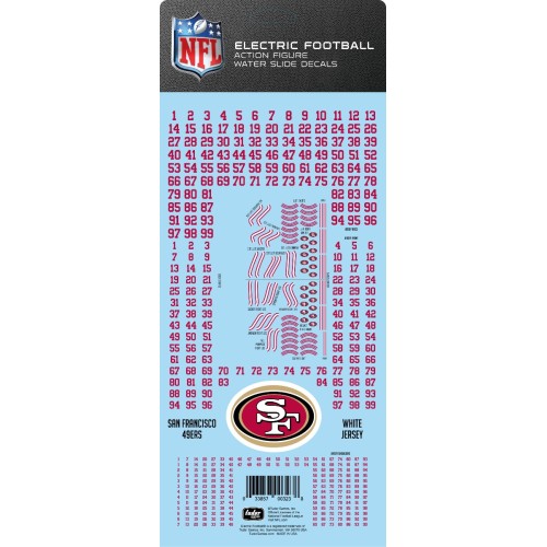 San Francisco 49ers White Uniform NFL Water Slide Decal Set