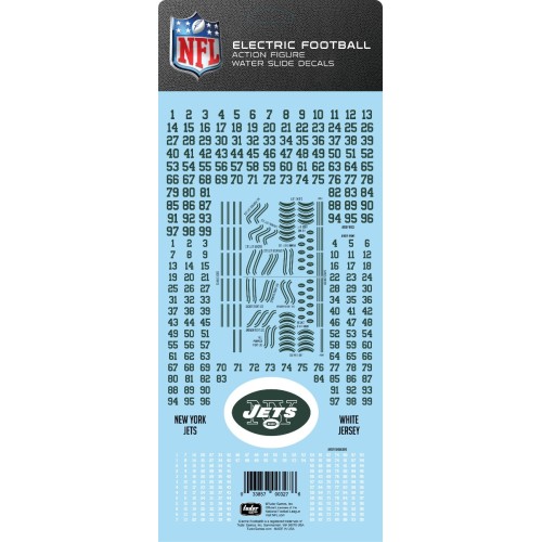 New York Jets White Uniform NFL Water Slide Decal Set