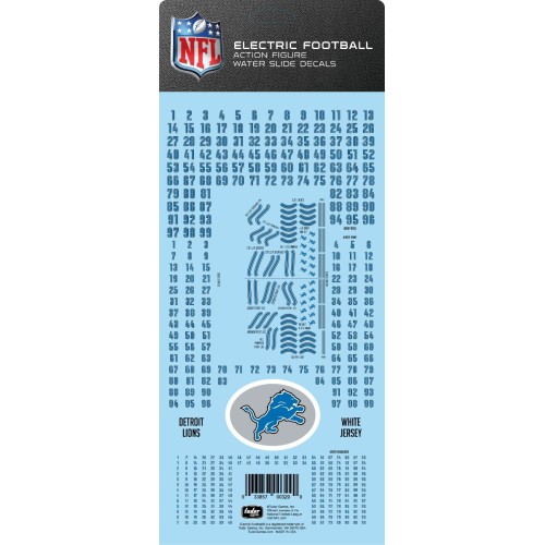 Detroit Lions White Uniform NFL Water Slide Decal Set