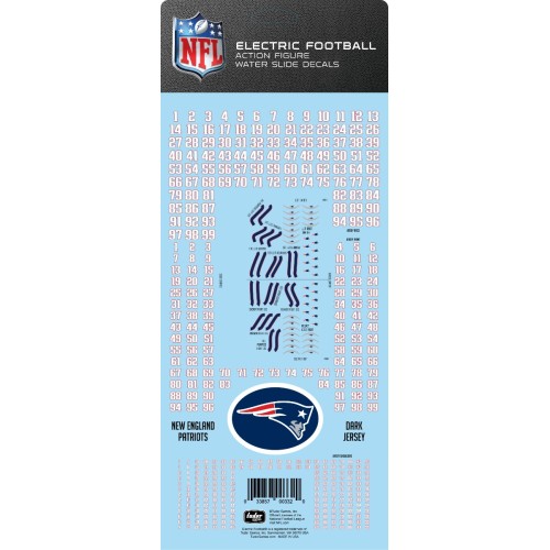 New England Patriots Dark Uniform NFL Water Slide Decal Set