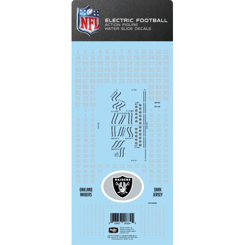 Las Vegas Raiders Dark Uniform NFL Water Slide Decal Set