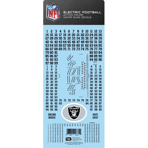 Las Vegas Raiders White Uniform NFL Water Slide Decal Set