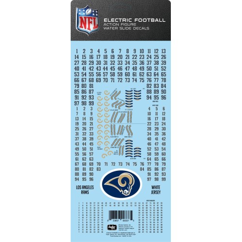 Los Angeles Rams White Uniform NFL Water Slide Decal Set