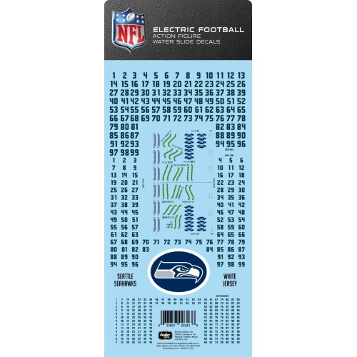 Seattle Seahawks White Uniform NFL Water Slide Decal Set