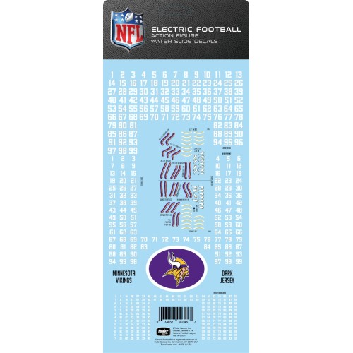 Minnesota Vikings Dark Uniform NFL Water Slide Decal Set