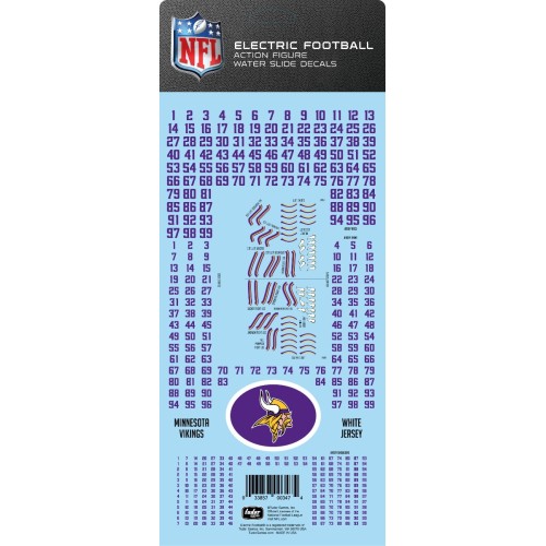 Minnesota Vikings White Uniform NFL Water Slide Decal Set