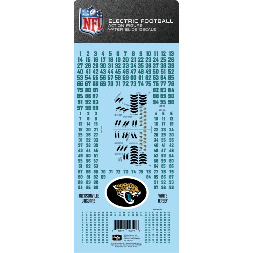 Jacksonville Jaguars White Uniform NFL Water Slide Decal Set