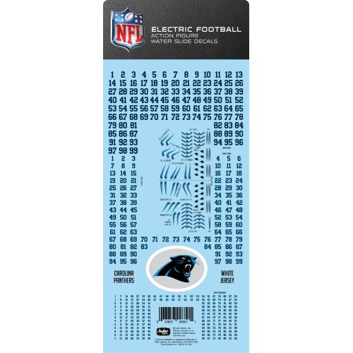 Carolina Panthers White Uniform NFL Water Slide Decal Set