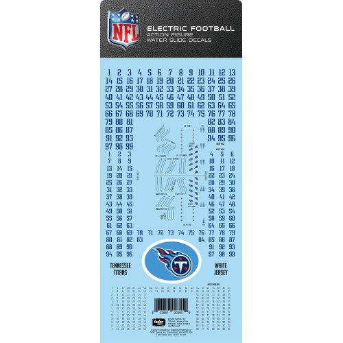 Tennessee Titans White Uniform NFL Water Slide Decal Set