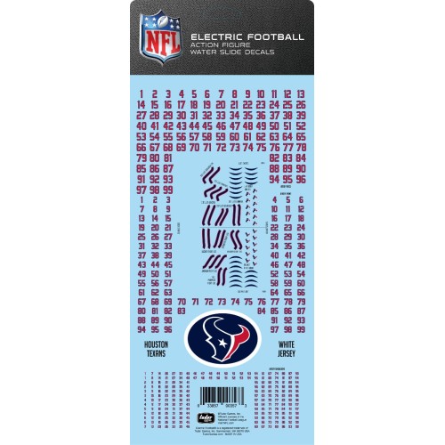 Houston Texans White Uniform NFL Water Slide Decal Set