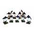 Electric Football 11 Reg Size Men in Navy Orange Stripe Home Uniform (7-04-D) - Painted Players