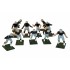 Electric Football 11 Reg Size Men in Silver Black White Home Uniform  (7-22-D) - Painted Players