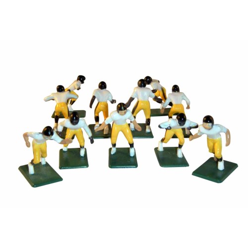 Electric Football 11 Reg Size Men in Yellow Black Away Uniform (7-27-W) - Painted Players