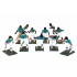 Electric Football 11 Reg Size Men in Teal Black White Home Uniform  (7-29-D) - Painted Players