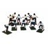 Electric Football 11 Reg Size Men in Dark Blue White Away Uniform (7-33-W) - Painted Players