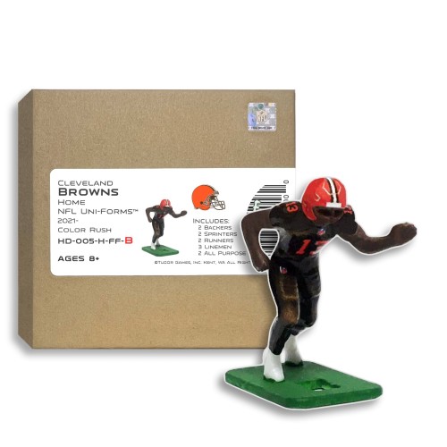 Cleveland Browns NFL Home Uni-Forms, 11 Player Action Figure Kit, Color Rush 2021-