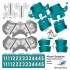 Miami Dolphins NFL Home Uni-Forms, 11 Player Action Figure Kit, Primary 2013-