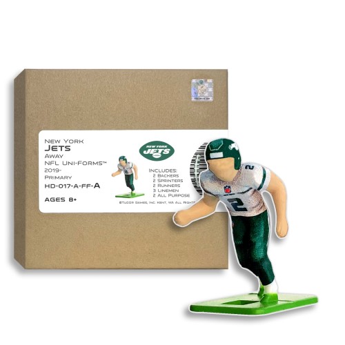 New York Jets NFL Away Uni-Forms, 11 Player Action Figure Kit, Primary 2019-2023