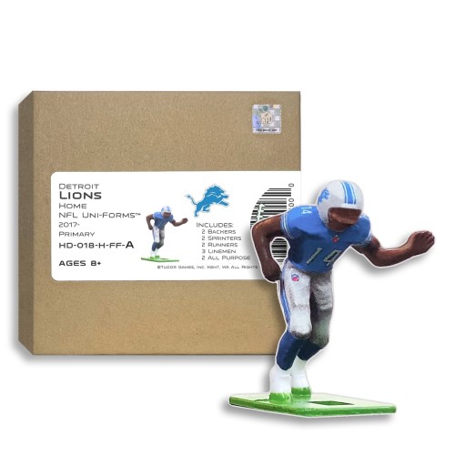 Detroit Lions NFL Home Uni-Forms, 11 Player Action Figure Kit, Primary 2017-2023