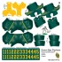 Green Bay Packers NFL Home Uni-Forms, 11 Player Action Figure Kit, Classic 2021-