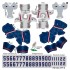 New England Patriots NFL Away Uni-Forms, 11 Player Action Figure Kit, Primary 2020-