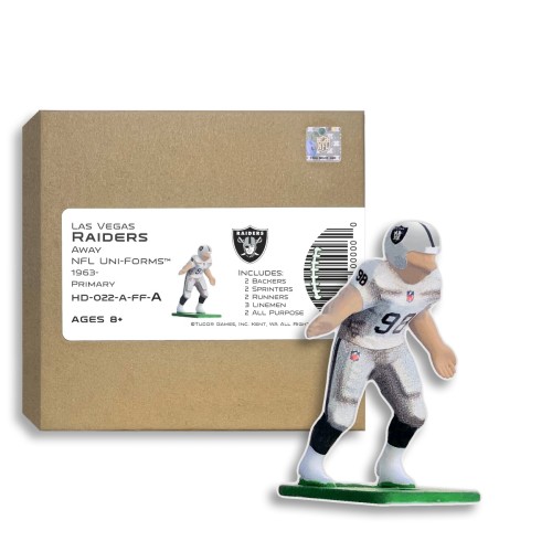 Las Vegas Raiders NFL Away Uni-Forms, 11 Player Action Figure Kit, Primary 1963-