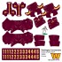 Washington Commanders NFL Home Uni-Forms, 11 Player Action Figure Kit, Primary 2022-