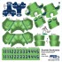 Seattle Seahawks NFL Home Uni-Forms, 11 Player Action Figure Kit, Color Rush 2016-