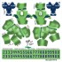 Seattle Seahawks NFL Home Uni-Forms, 11 Player Action Figure Kit, Color Rush 2016-