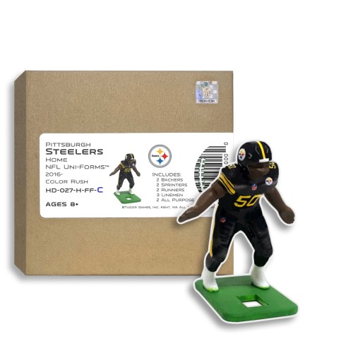 Pittsburgh Steelers NFL Home Uni-Forms, 11 Player Action Figure Kit, Color Rush 2016-