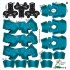 Jacksonville Jaguars NFL Home Uni-Forms, 11 Player Action Figure Kit, Color Rush 2020-