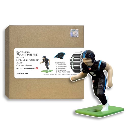 Carolina Panthers NFL Home Uni-Forms, 11 Player Action Figure Kit, Color Rush 2022-