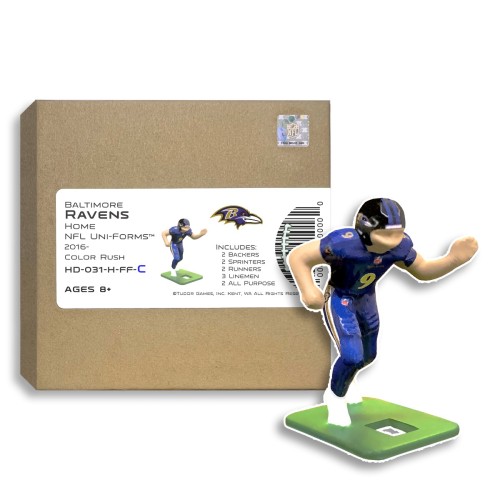 Baltimore Ravens NFL Home Uni-Forms, 11 Player Action Figure Kit, Color Rush 2016-2023